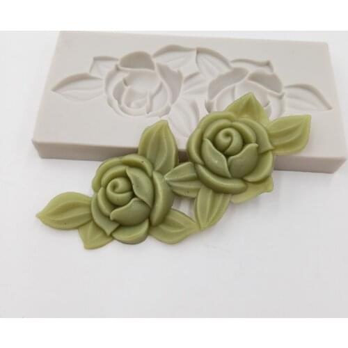 Minsunbak Rose Shape Cake Border Decorated Fondant Mold Chocolate Gumpaste Model Silicone Mold DIY Baking Tool