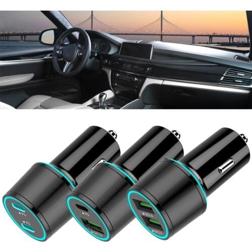 Multifunctional QC Fast Charging PD USB Car Charger Fast USB TYPE-C PD 2 Port for IPhone Samsung LG HTC Socket Adapter