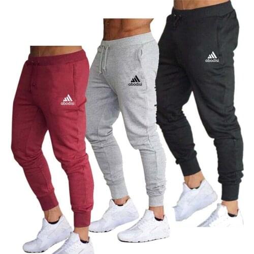 Fashion Gym Pants Men Casual Fitness Long Pant Jogging Cotton Tracksuit 2021 Spring Summer Thin Style Slim Pencil Pants