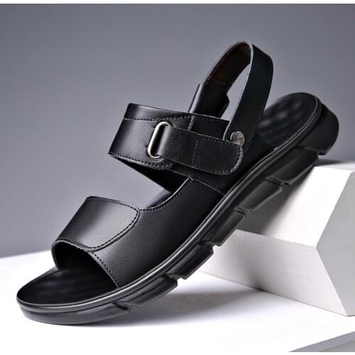 Mens New Summer Mens Open-toed Sandals Fashion Trend Beach Shoes Slippers Mens Sandals Mens Sandals Summer Leather Sandalsjk9