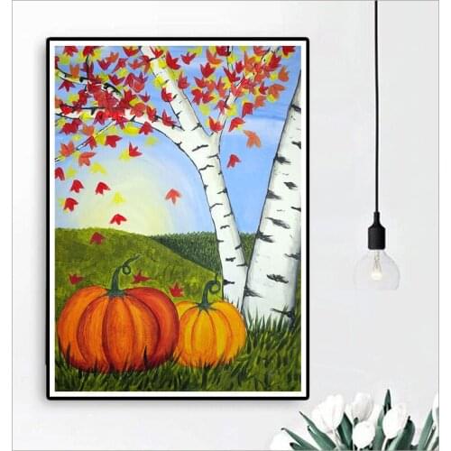 DIY Diamond Painting Cross Stitch Kit Cartoon pumpkin Halloween Diamond Embroidery Mosaic Home Festival Decoration