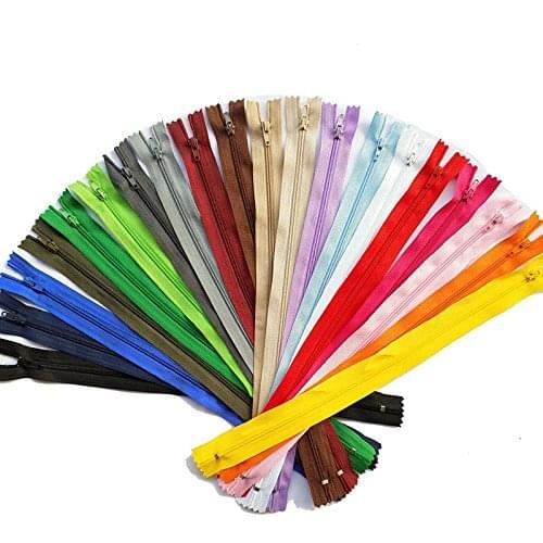 5pcs/pack random 15/20/25/30/35/40/45/50/55/60cm Nylon Coil Zippers Tailer Sewing Tools Craft Total Length (Multicolor)