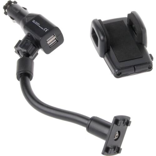 2021 New Hot Selling Car Cigarette Lighter Mount Stand Holder + 2 USB Port Charger For iPhone 6 7 Samsung Mobile Phone