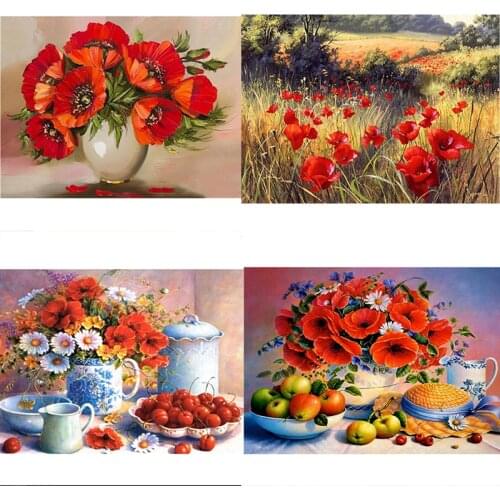 New hot 5D DIY Diamond Painting Cross Stitch Flower Rhinestone Picture Square Diamond Embroidery Sale Home Decoration Gift
