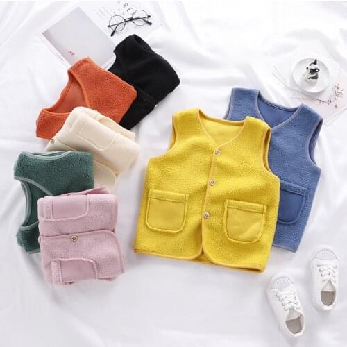 New childrens fleece vest autumn and winter baby cardigan coat to keep warm for boys and girls WT113