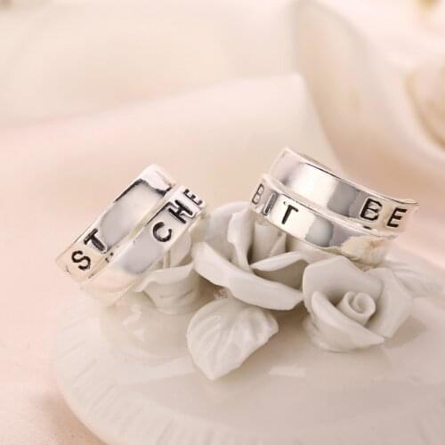 Best Friend Circle 2 Wedding Ring Allied Couple Par Split Two Forever Love Gift Wholesale Pair Of Friends Ring
