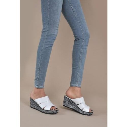 Mink Shoes Women White Slippers VZN20-037Y