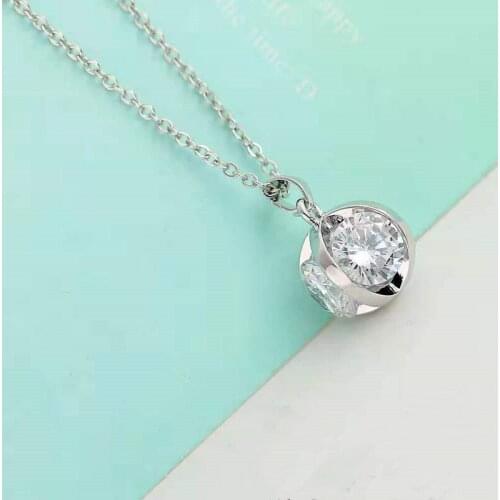 Wholesale popular pumpkin type zircon combination pendant crystal white zircon necklace ladies fashion jewelry gift new style