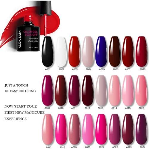 8ml MAYJAM Gel Nail Polish Semi Permanant UV Hybrid Varnish Soak Off UV Gel Nail Polish Base Gel Varnish Nail Art Manicure Gel
