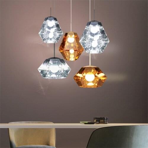 Post modern diamond lava PVC pendant lights bedroom living room hall dining lamps single bar hanging chandelier lamps fixtures