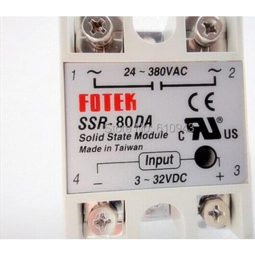 FOTEK SSR-80DA Manufacturer 80A ssr relay,input 3-32VDC output 24-380VAC
