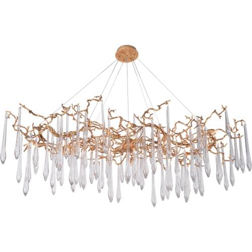 Phube Lighting Large Tree Branches Chandeliers Modern Crystal Chandelier Light Lighting Annulus Shape Included Lampshade