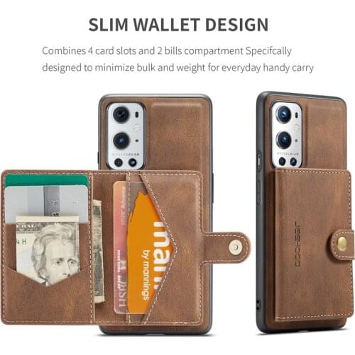 Luxury Shockproof Kickstand Magnet Wallet Credit Card Pocket Leather Phone Case For One Plus 9 Pro Cover Hold Stand Fundas Coque