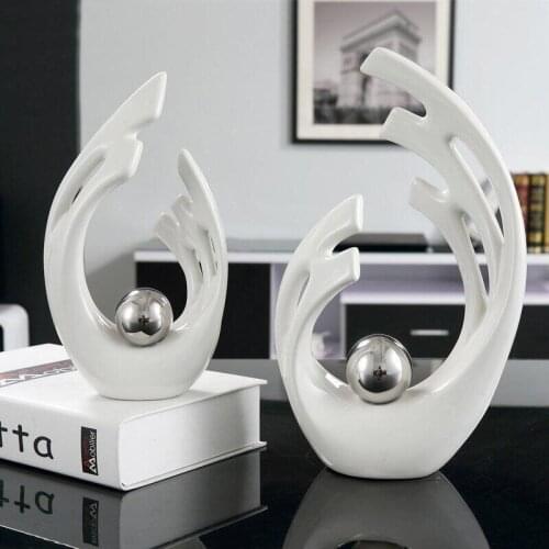 MODERN SIMPLE DESKTOP CERAMIC FIGURINES DECOR HOME FURNISHING CRAFTS DECORATION CREATIVE HOME LIVINGROOM WHITE GREEN ACCESSORIES