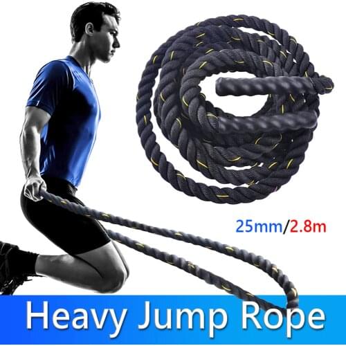 Heavy Skipping Jump Rope Fitness Weighted Battle Rope 9ft Length 1 inch Diameter Exerciser Equipments Building Muscle Fitness