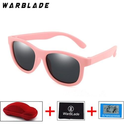 WarBlade High Quality Polarized Kids Sunglasses TR90 Children Boys Girls Glasses Fashion Safety Sun Glasses Gafas Car Case UV400
