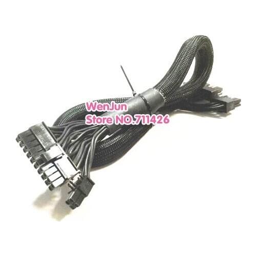 High Quality 60cm black Sleeved 24pin to 10pin+14pin Modular Power Cable for Corsair RM850 Modular PSU