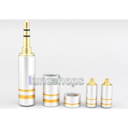 High Quality Aluminum Housing 3.5mm 2.5mm 4.4mm + Splitter + Slider + MMCX Pins Kits Male Custom DIY Adapter Plugs LN007068