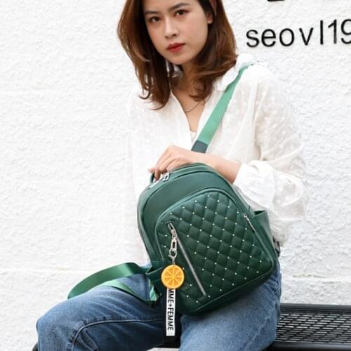 Diamond women backpack Fashion With tassel school bag for teenage girls Travel backpacks Bag PU leather mochila Daypack Softback