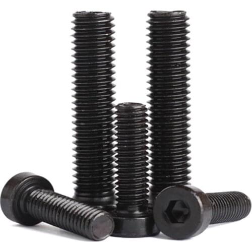 10pcs M3 M4 M5 M6 8.8 Grade Steel Black DIN7984 Hex Hexagon Socket Thin Low Short Profile Head Allen Cap Screw Bolt L=6-50mm