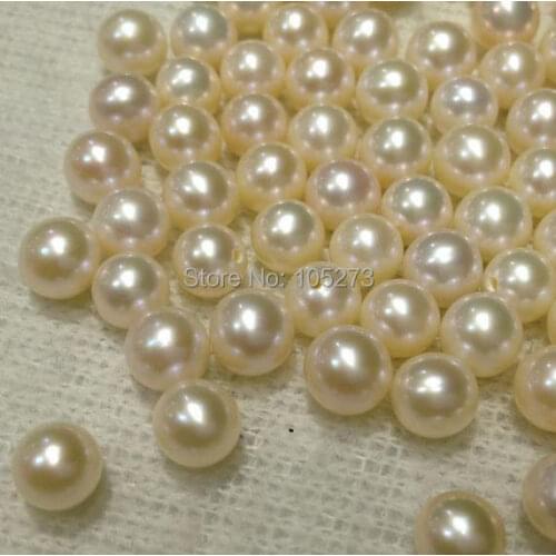 100% natural freshwater pearls, half hole single pearl, extremely strong light 8-9 mm round, white, pink, purple for choose