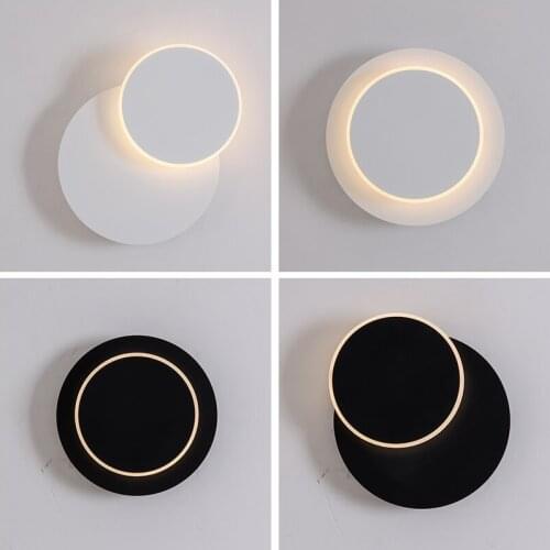 5W 7W Led Light Wall Black White Body Sonce Wall Lamp For Home Wall Light Living room Bedroom Bedside Light Decoration Wandlamps