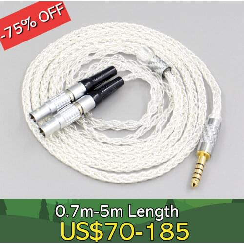 99% Pure Silver 8 Core 2.5mm 4.4mm 3.5mm XLR Headphone Earphone Cable For Focal Utopia Fidelity Circumaural LN006451