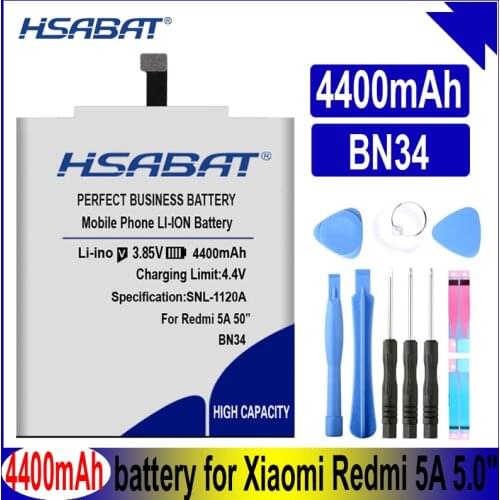 HSABAT 4400mAh BN34 Battery for Xiaomi Redmi 5A 5.0" 5.0 inch