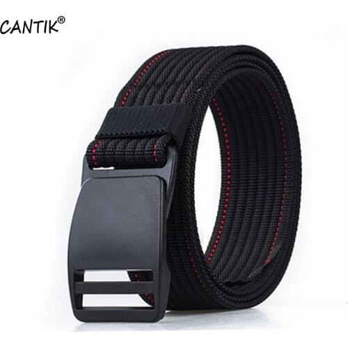 CANTIK New Brand Name Quality All-match Unisex Nylon Belt Slide POM Buckle Model Casual Jeans Accessories 3.8cm Width CBCA121