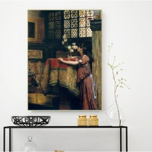 Citon Lawrence Alma-Tadema《In My Studio》Canvas Oil Painting Artwork Poster Picture Modern Wall Decor Home Living room Decoration
