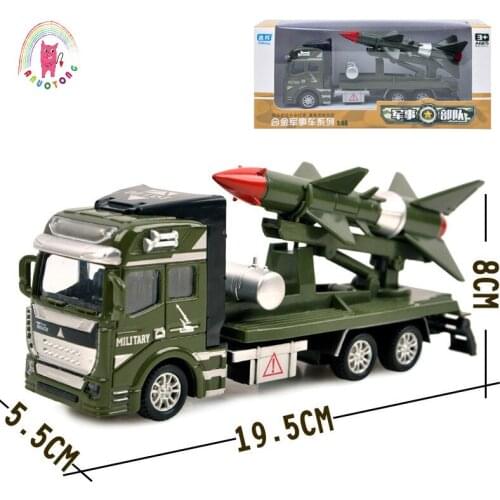 Childrens 1:48 Alloy ABS Military Model Simulation Vehicle Battle Rocket Transport Missile Diecasting Birthday Gift Toy Set