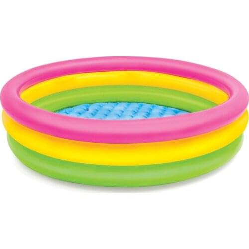 Swimming pool Three-ring Childrens paddling pool Game toy pool inflatable bottom INTEX 57422