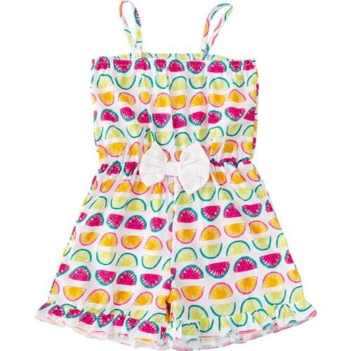 Pudcoco Romper Baby Girls Summer Sleeveless Fruit Print Cute Casual Loose Wide Leg Jumpsuit Playsuit Leotard Hot Outfit