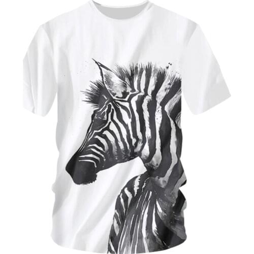 IFPD America Size Tshirt Zebra Ink Painting O Neck T-shirt Large Size Leisure 3D Printing Loose Fitness Tee Shirts Wholesale