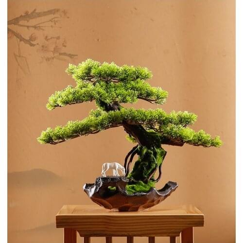Pine Tree Simulation Flower Artificial Plant Bonsai Fake Green Pot Plants Ornaments Home Decor Craft