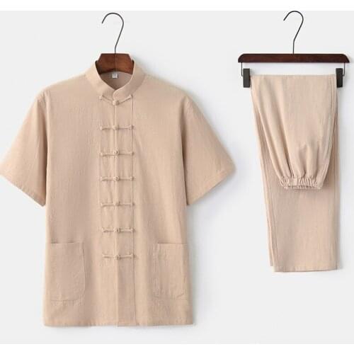 Chinese Linen Shirts Men Tai Chi Kung Fu Uniform Men Set Shirts+Pants Wing Chun Uniform Wushu Costume Wu Tang Bruce Lee