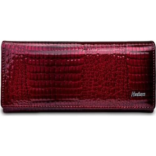 Luxury Woman Wallet 2021 Crocodile Pattern Shiny Womens Purses Leather Red Orange Black Green Blue Clutch Bag Coin Card Holder