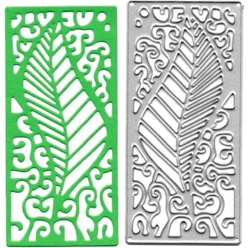 Leaf Border Frame Cutting Dies Scrapbooking Embossing Folders for Card Making Craft DIY Stencils Clear Stamps and Slimline Dies