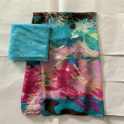 Fashion design african soft silk fabric for garment neat embroidery on the material with swiss voile lace tissu! LXF6715