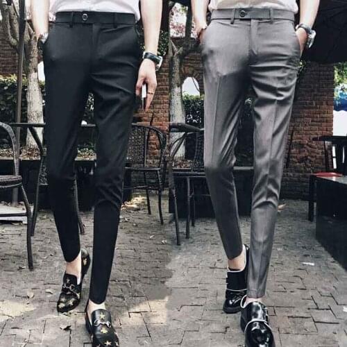 2020 mens pants mens Korean version of nine-minute pants trend casual pants slim slim slim leggings