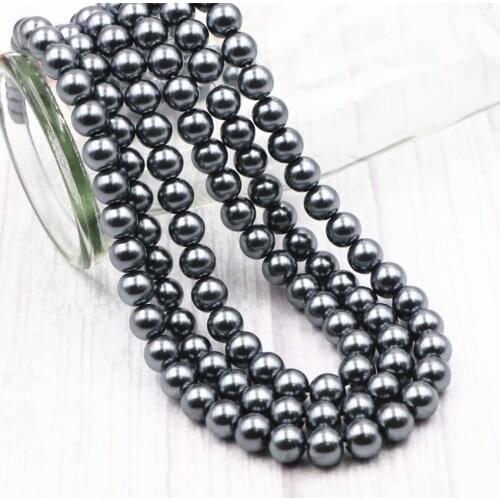 New Imitation Shell Pearl Round Glass Pearl Spacer Loose Beads DIY Jewelry Making Necklace Bracelet Earring Accessories 15" B7