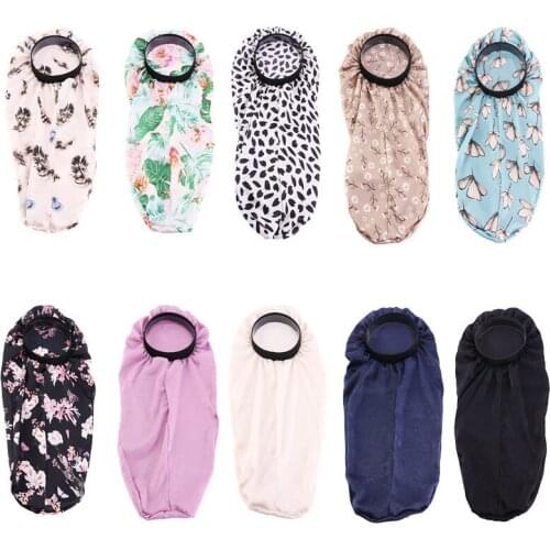 New Elastic Band Turban Hair Care Cap Silk Long Tube Night Sleep Hat Long Tail Beauty Home Fashion For Ladies Headwear Print