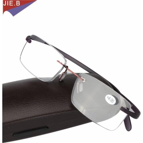 New Super elastic tr90 TR Light unisex Rimless reading glasses man woman presbyopic oculos de leitura