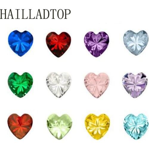 12pcs Floating Locket Charm For Living Glass Locket Heart Round Pentagram Birthstone For Memory Locket Charms For Jewelry Making