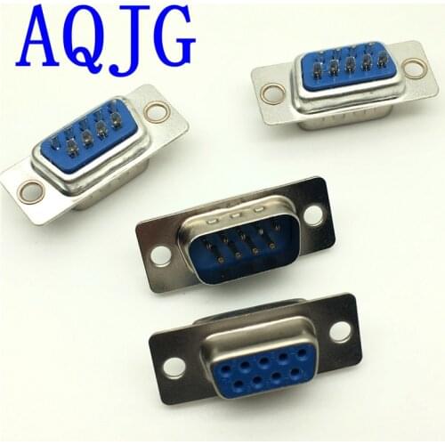 RS232 serial port connector DB9 female socket/Plug connector 9pin copper RS232 COM socket adapter Male 9pin DB9 Wholesale AQJG