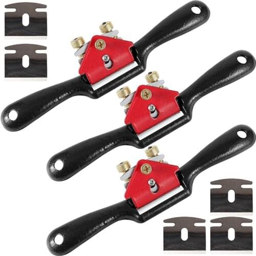 SHGO HOT-3 PCS 9 Inches Adjustable SpokeShave with Flat Base and with Metal Blade for Wood Working, Wood Craft, Wood Carving