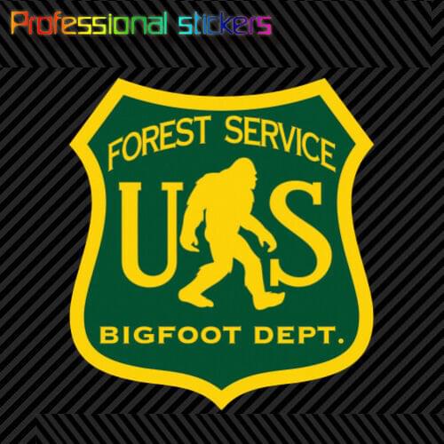 US Forest Service Bigfoot Dept Sticker Die Cut Vinyl Sasquatch Big Foot Hiking Stickers for Car, RV, Laptops, Motorcycles
