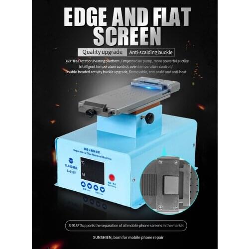 Sunshine S-918F Universal LCD Separator For edge screen inframe separating oca cleaning remover machine 360degree Rotating Plate