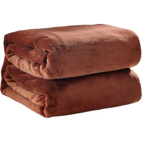 Super Blanket Winter Solid Color Super Warm Soft Coral Fleece Blanket Throw on Sofa Bed Travel Plaids Bedspreads Sheets