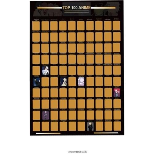 Top 100 Anime Scratch off Poster Anime Bucket List Great Gift for Anime Enthusiasts Anime Poster Home Decoration au26 wholesales